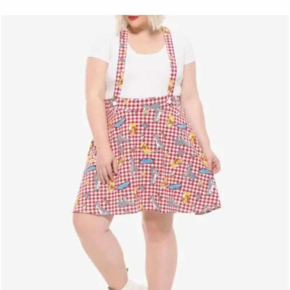 Lady and The Tramp Suspender Skirt Dress  NEW